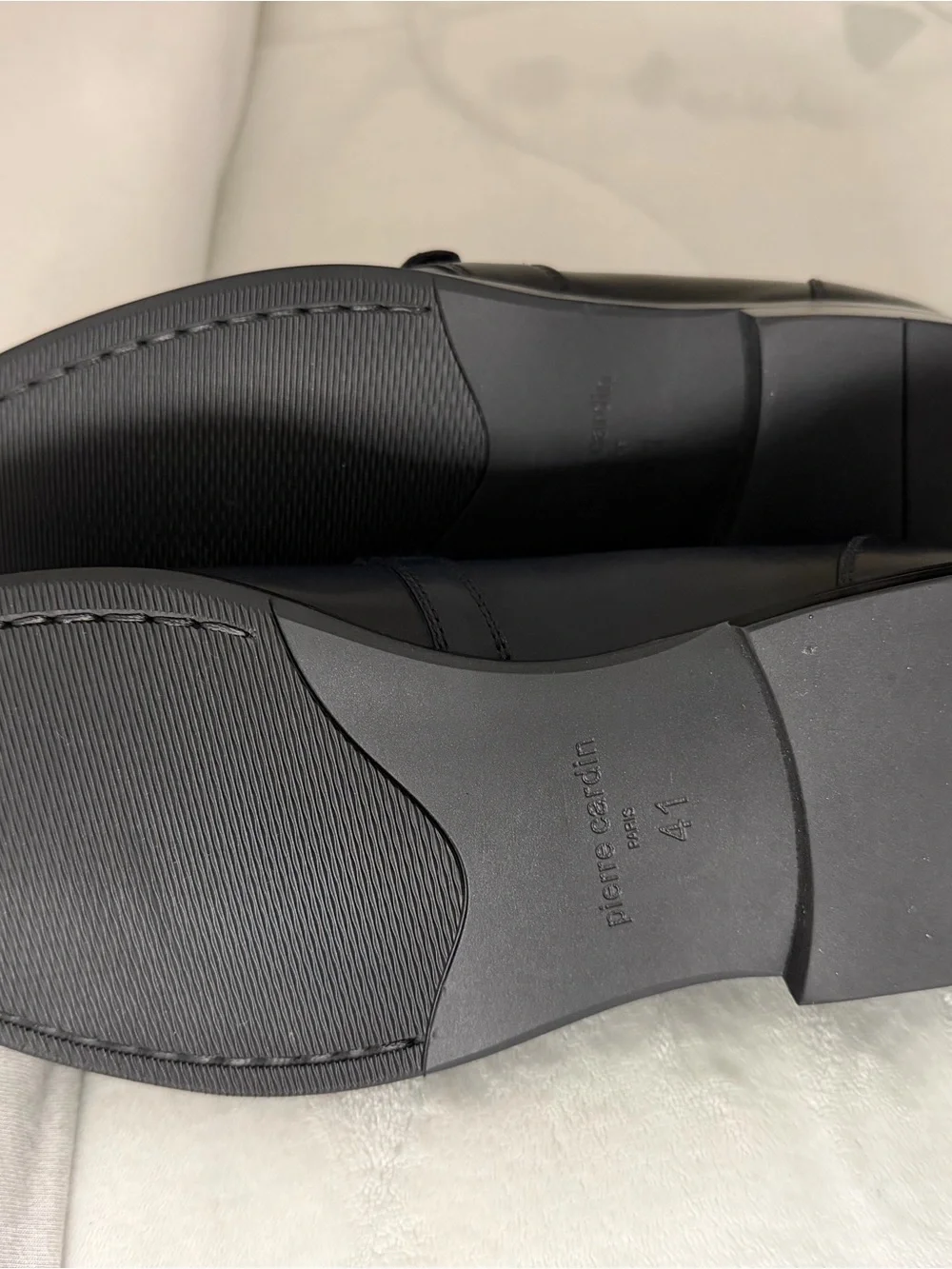 Pierre Cardin Black Leather Slip-On Loafers with Buckle Accent